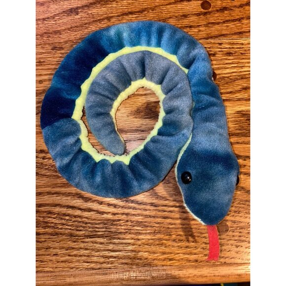 Ty Beanie Babies Hissy Plush Snake 1997 Blue & Green Polyester Fiber Collectible - Picture 1 of 8
